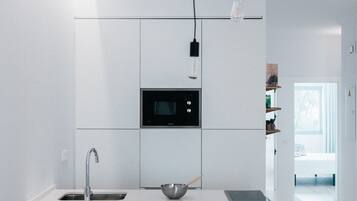 Fridge, microwave, toaster, highchair