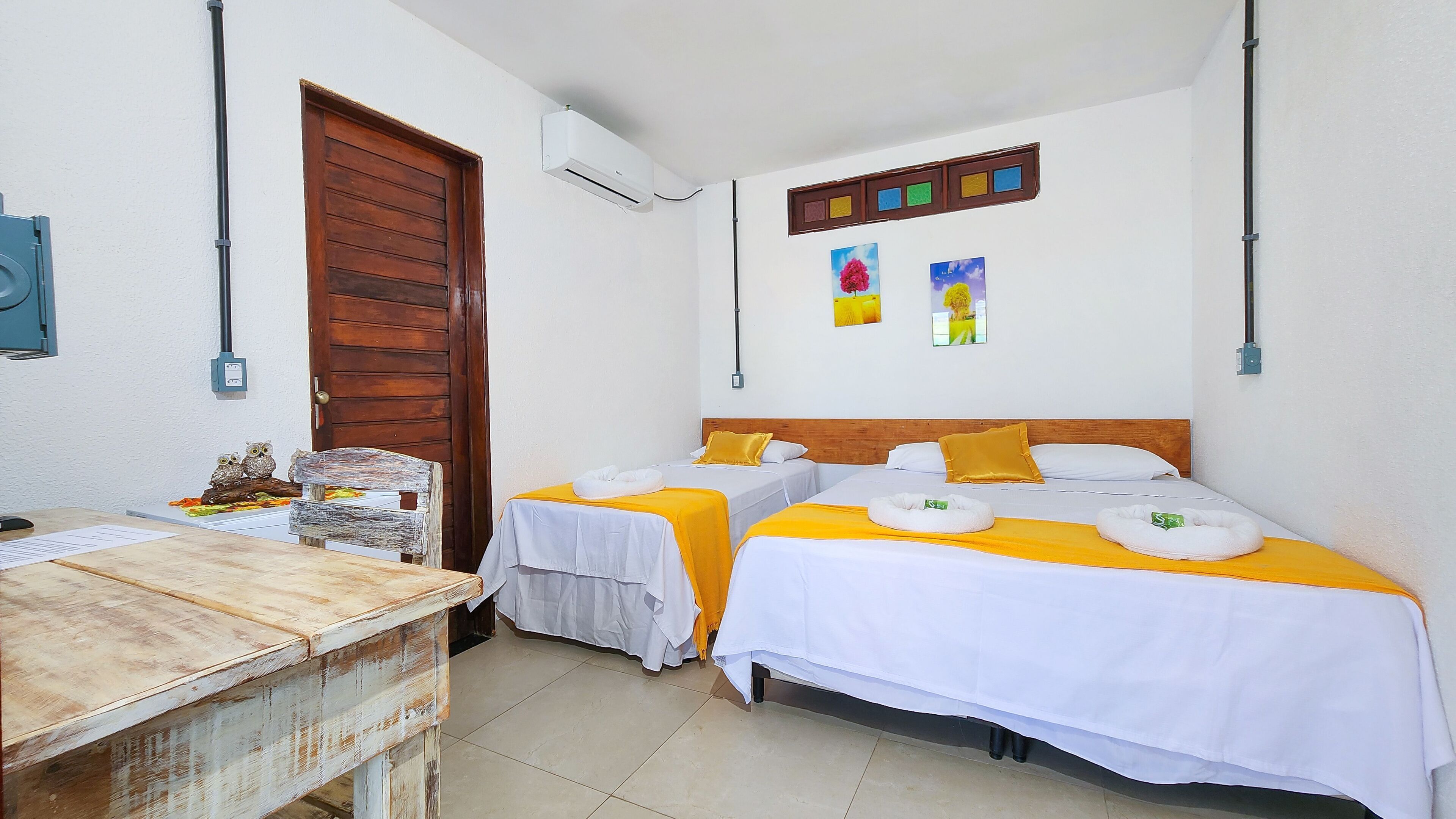 Blackout curtains, free WiFi, bed sheets
