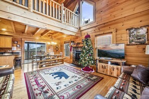 TV connectée, cheminée, jeux vidéo