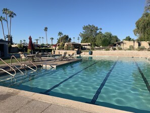 Outdoor pool, a heated pool