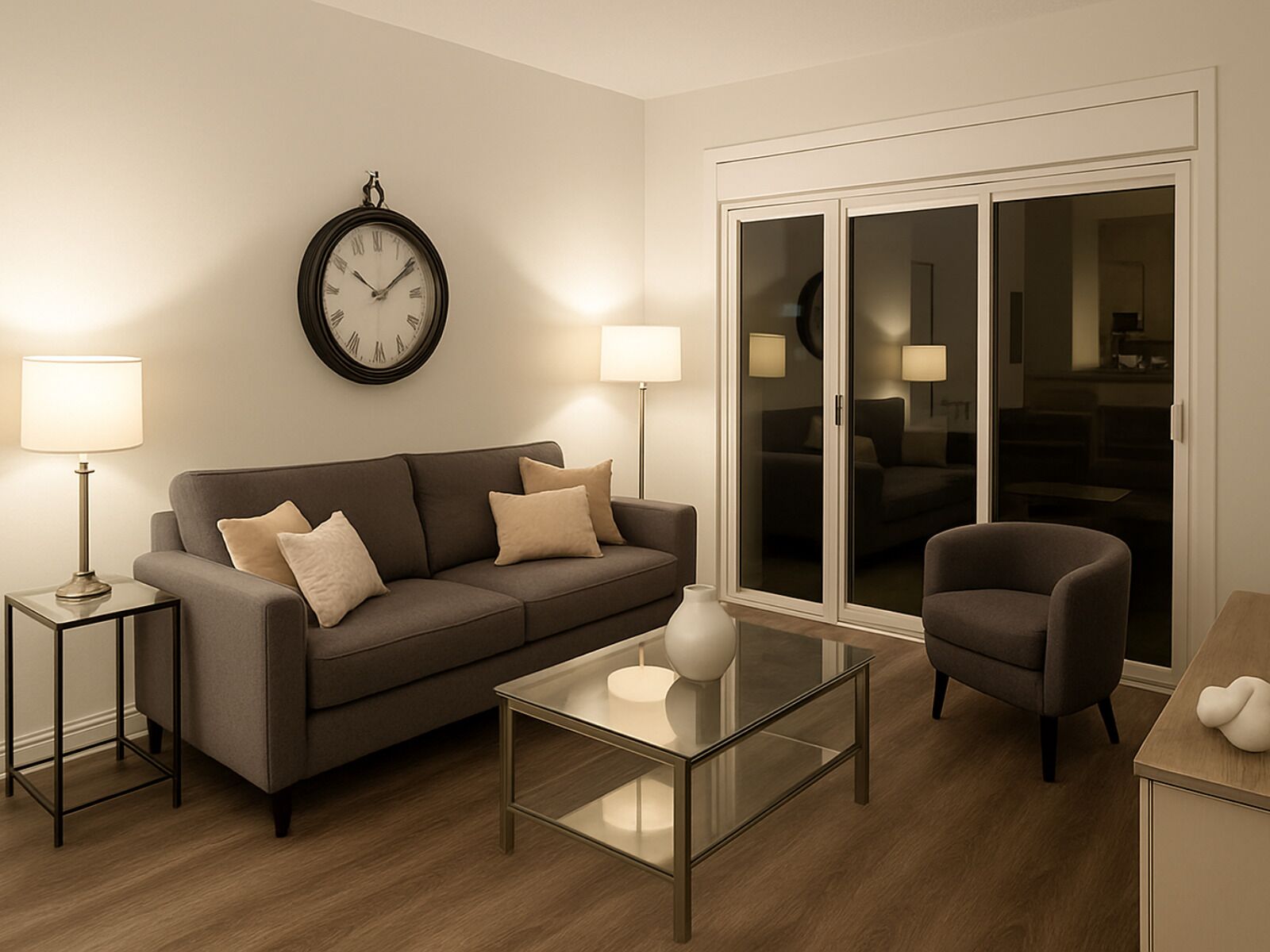 Elite Apartment | Living area | 50-inch Smart TV with digital channels, TV, Netflix