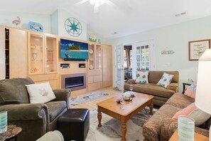 Unclassified image, 5 of 48, button - Dog Friendly w/ Fenced Backyard - Golf Cart Included - Hot Tub - Fire Pit (Oak Island)