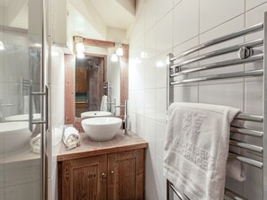 Hair dryer, towels