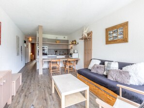 TV, DVD player - Comfortable ski-in/ski-out apartment in La Daille, pets allowed (Val-d'Isère)