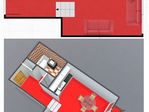 Floor plan - Renovated studio with wifi, 2/4 pax, Val-d'Isère (Val-d'Isère)