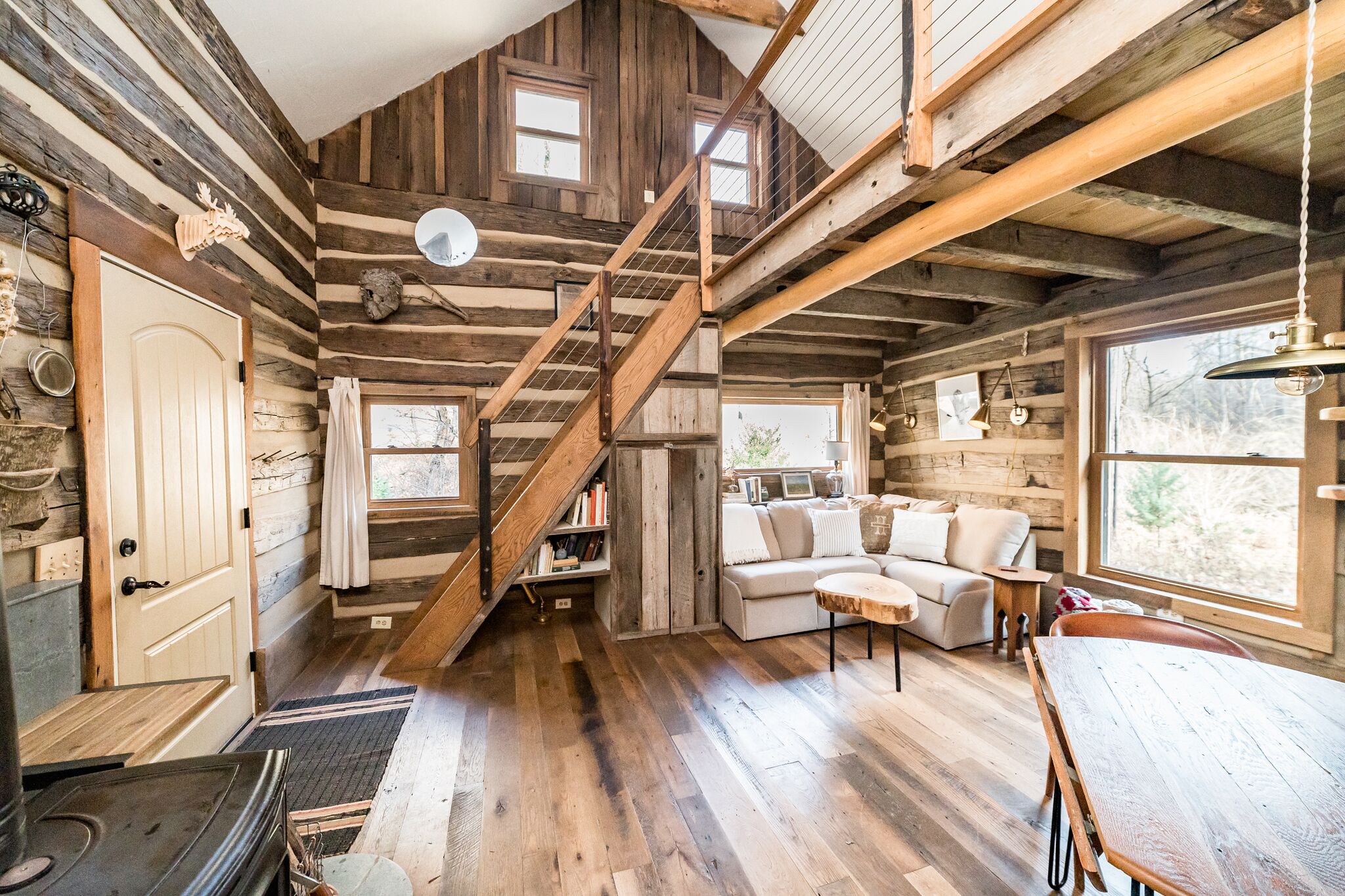 Cheminée, lecteur de DVD, livres