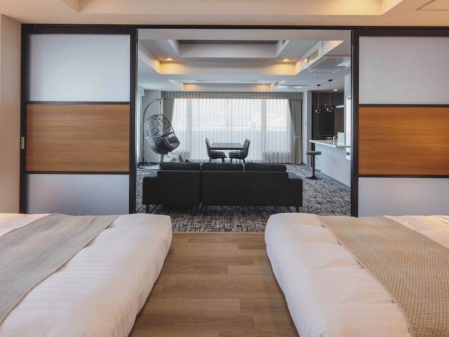 Quarto exclusivo, para não fumantes, cozinha (Gran Suite 6) | Edredons de pluma, escrivaninha, cortinas blackout, Wi-Fi de cortesia