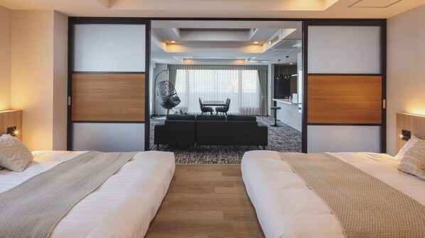 ألحفة محشوة بالريش ومكتب وستائر تعتيم وواي فاي مجانًا