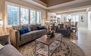 Smart TV, fireplace, video games, books