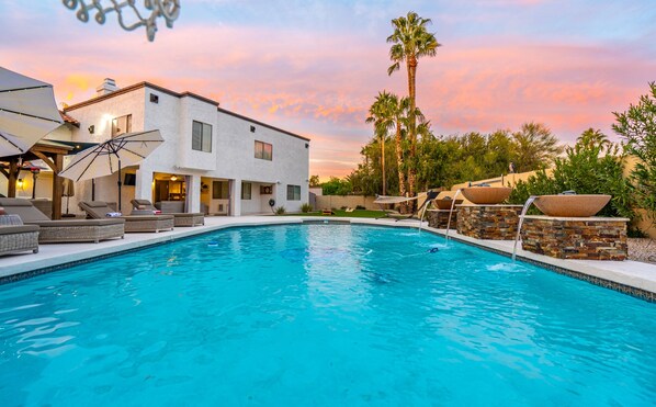 Outdoor pool, a heated pool