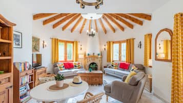 Fernseher, Kamin, Videospiele, Tischtennisplatte