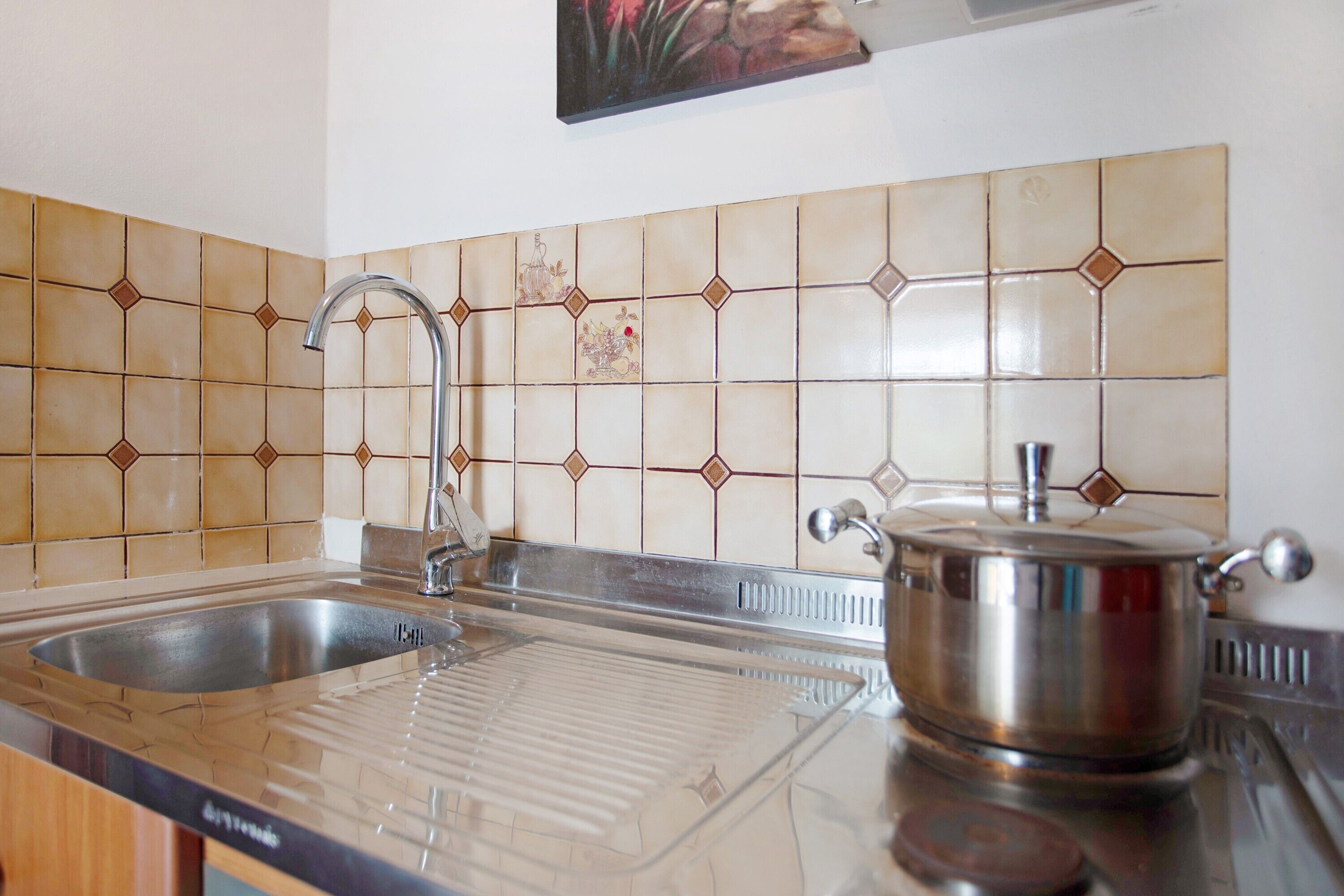 Fridge, stovetop, cookware/dishes/utensils