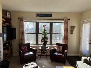 Smart TV, fireplace, DVD player