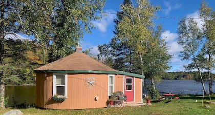 Bucktail Lodge Riverview Cabin on Barker Lake in Winter, Wisconsin