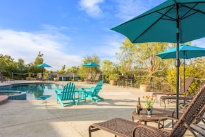 Outdoor pool, open 8:00 AM to 10:00 PM, free pool cabanas