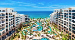 An infinity pool, a heated pool