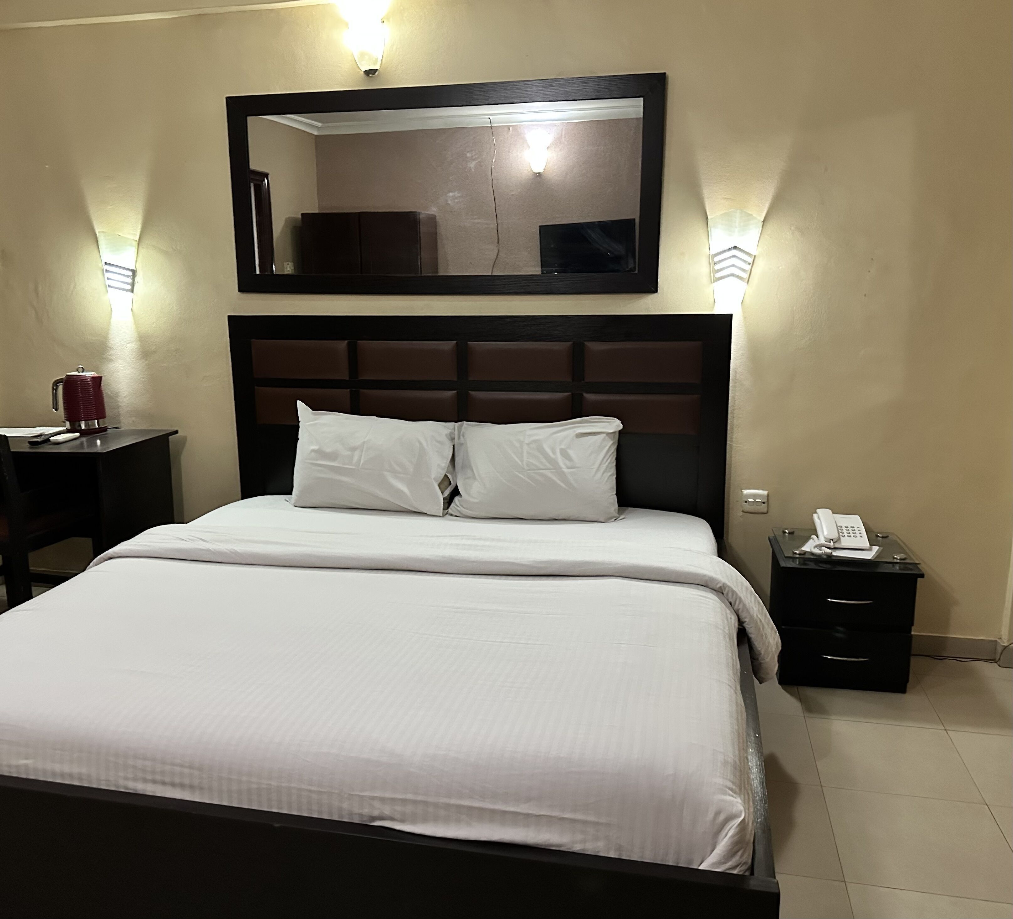 Down duvets, memory-foam beds, desk, free WiFi