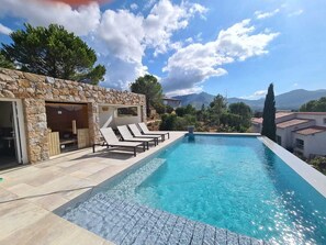 Outdoor pool, a heated pool - Fantastic apartment with heated pool s in Calvi - Moncale (Moncale / Calenzana)