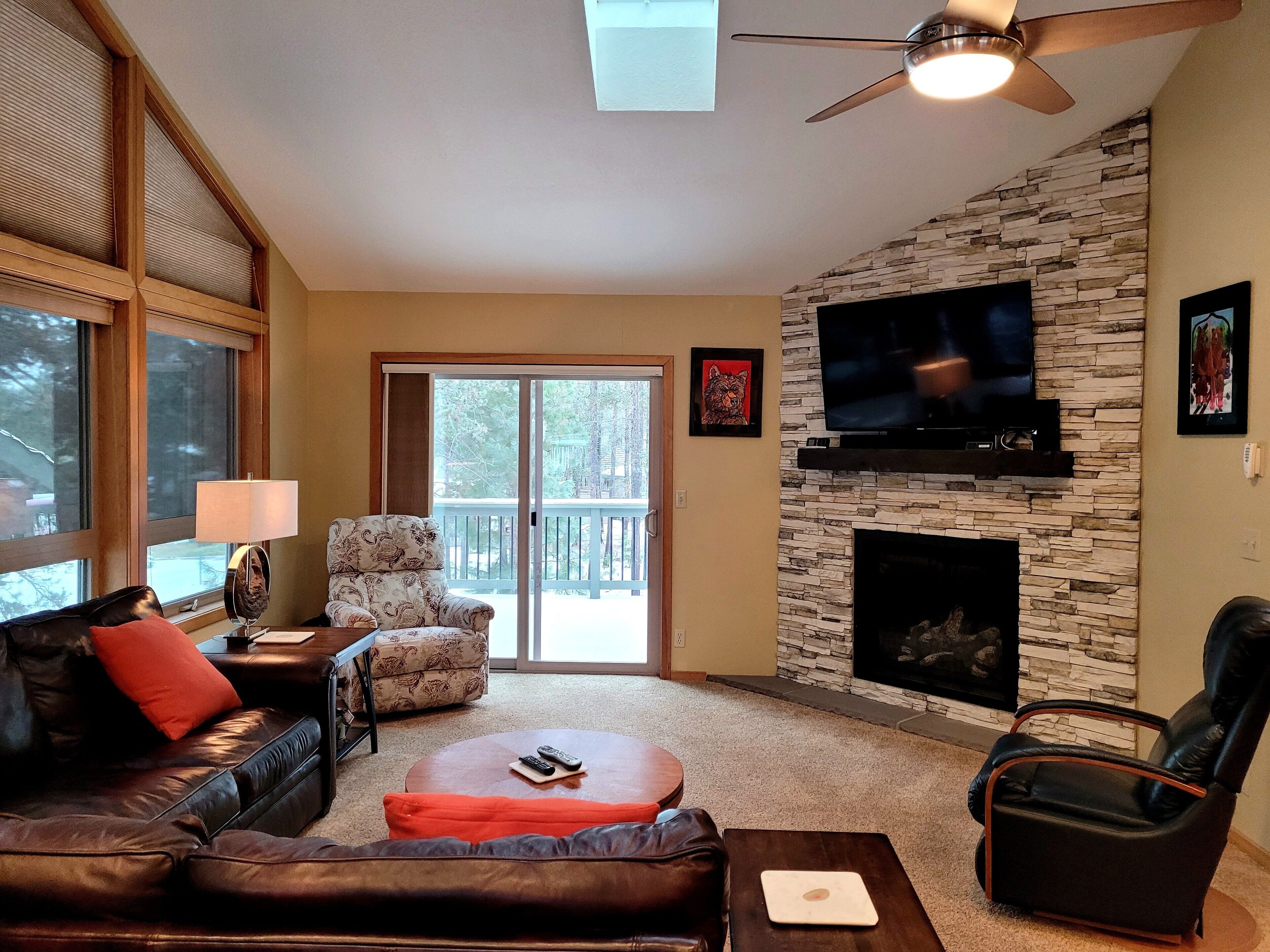 TV, fireplace, ping pong