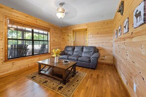 Smart TV, fireplace, video library