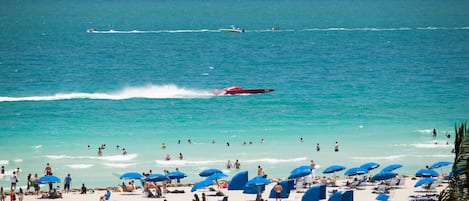 Sun-loungers, beach towels