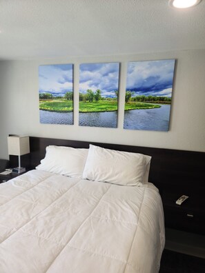 Laptop workspace, blackout curtains, free WiFi, bed sheets - Snowy Mountain Inn (Saratoga)