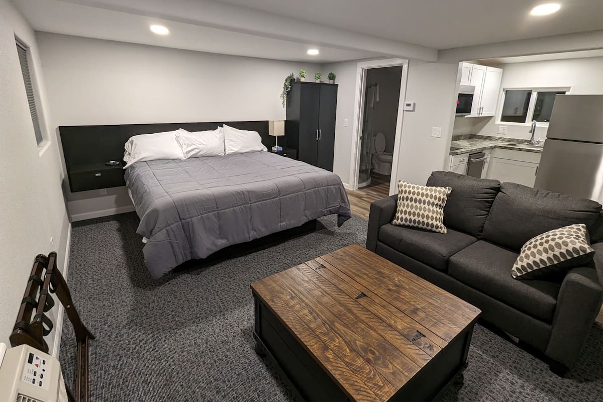 Grand eenpersoonskamer, kitchenette (3) | 1 slaapkamer, een laptopwerkplek, verduisterende gordijnen, gratis wifi
