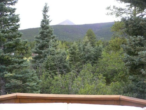 Location!  Nice log home in dark sky community next to several peaks