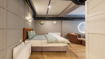 Suite Studio Exclusive, 1 grand lit, terrasse, vue jardin | 3 chambres, literie de qualité supérieure