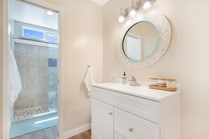 Shower, hair dryer, towels - Coastal Sanctuary | Steps to the Ocean & Ocean Views (Oceanside)