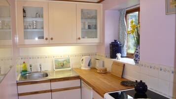 Fridge, oven, stovetop, coffee/tea maker