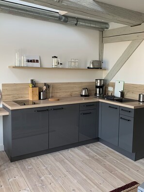 Fridge, stovetop, coffee/tea maker, electric kettle - Vacation apartments in the Alter Speicher Dassow - 10 minutes to the Baltic Sea (Dassow)