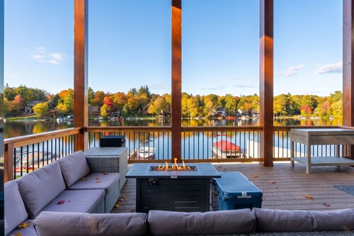 Modern Craftsman Lodge Fire Pit Water Views New Insta Wall