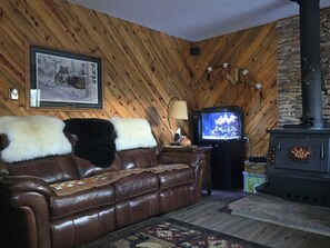 Smart-TV, Kamin, Stereoanlage, Drucker