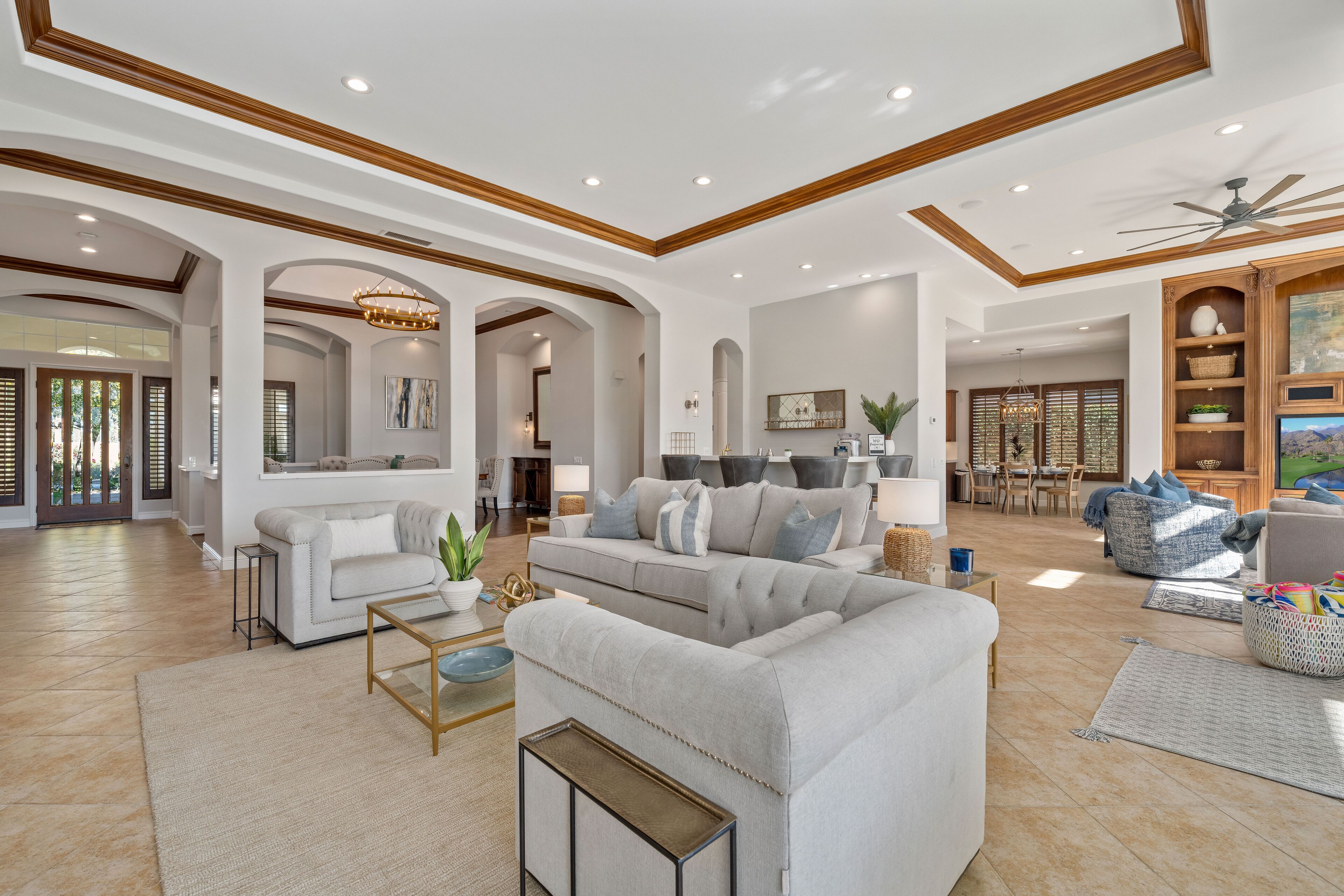 Smart TV, fireplace, printers