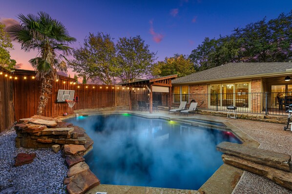 Outdoor pool, a heated pool