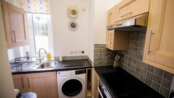 Fridge, microwave, oven, toaster