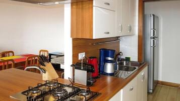 Fridge, oven, stovetop, dishwasher