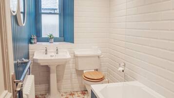 Combined shower/tub, hair dryer