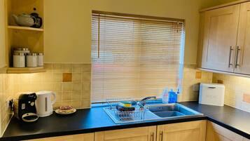 Fridge, microwave, oven, toaster