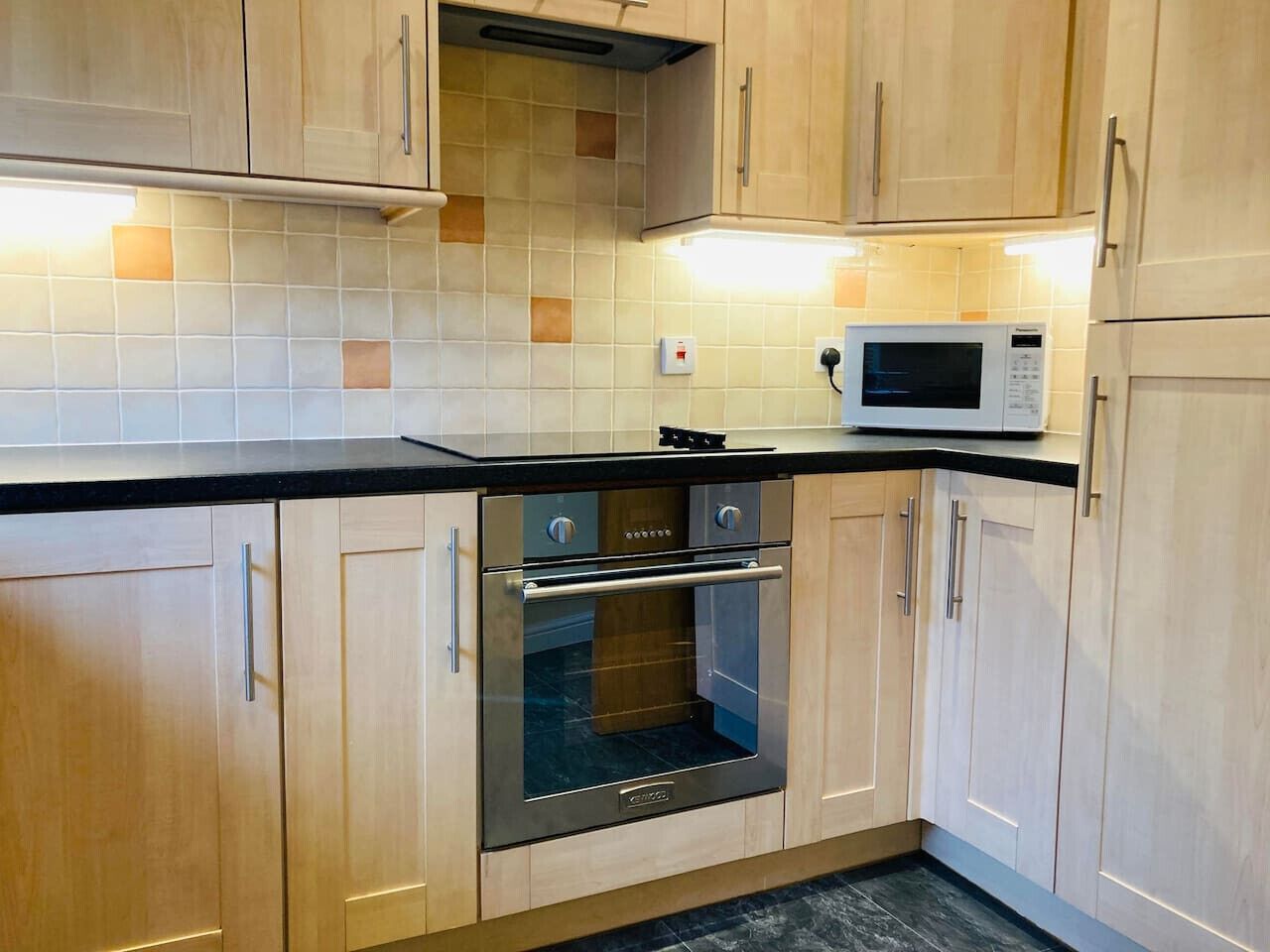 Fridge, microwave, oven, toaster