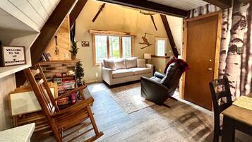 Smart TV, fireplace, video games, books