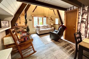 Smart TV, fireplace, video games, books