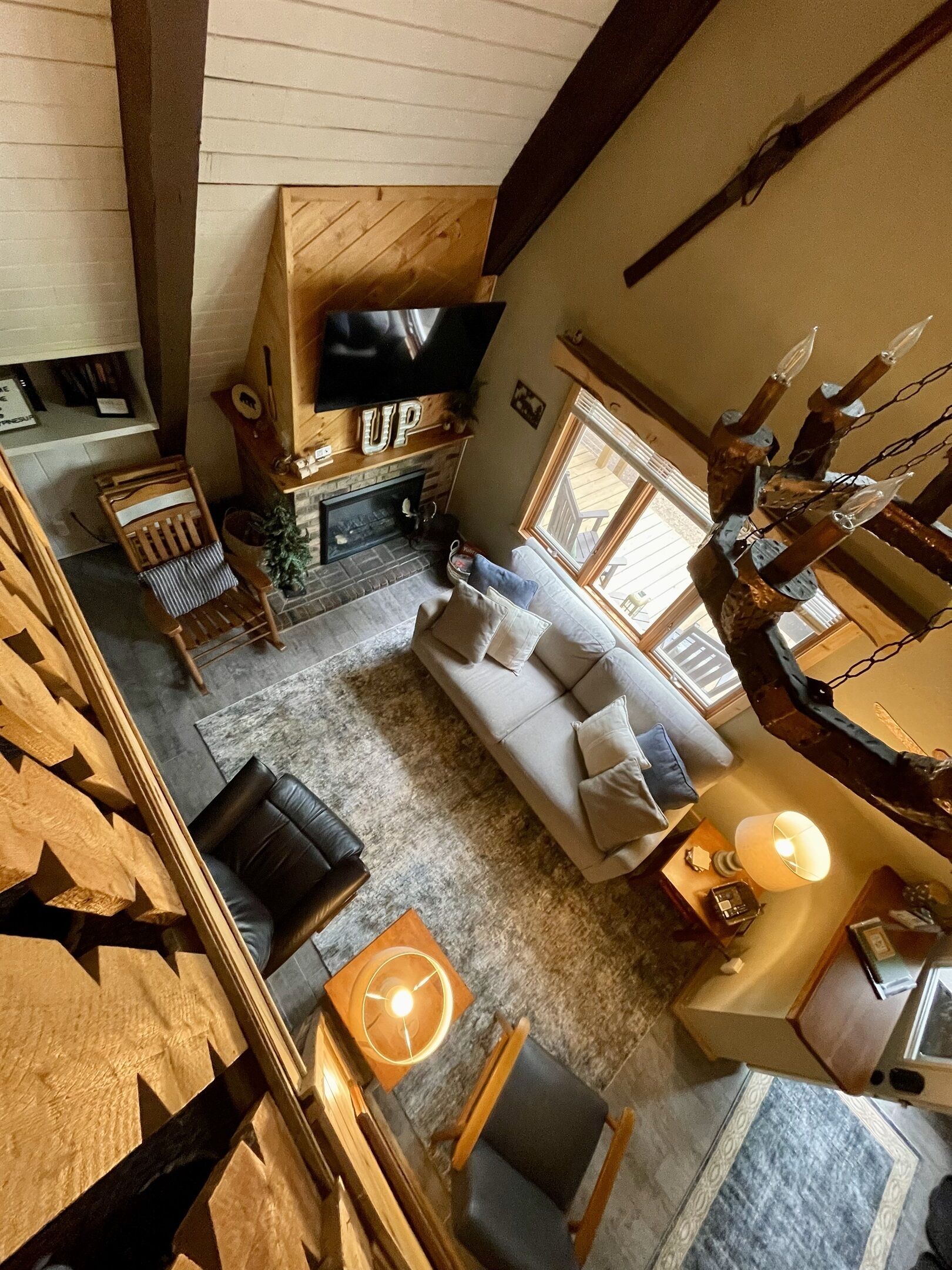 Smart TV, fireplace, video games, books