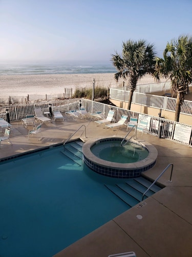 Beachfront 2-bedroom condo just steps to Gulf Shores Beach! Gym, sauna and pool!