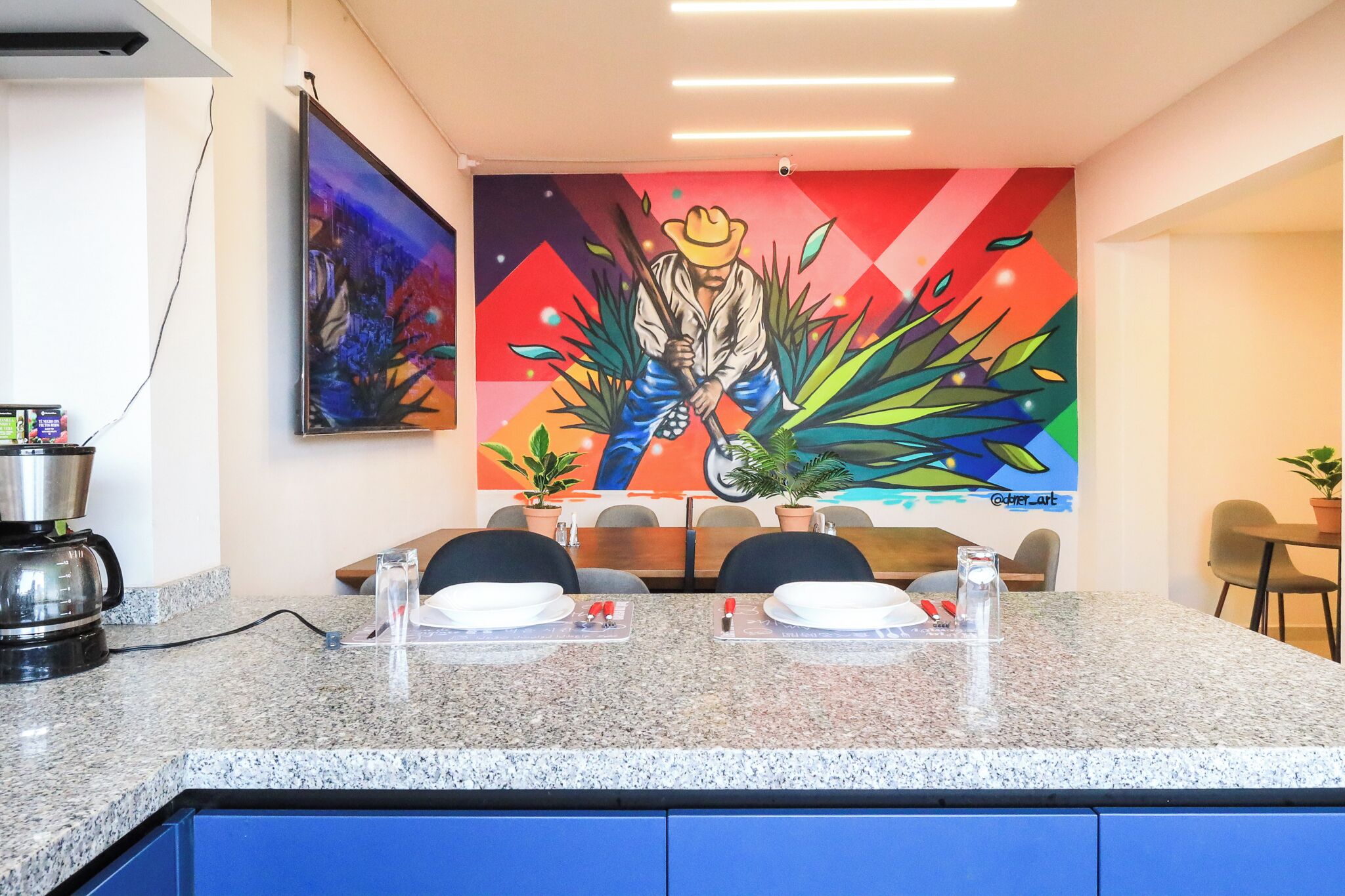 Shared fridge, microwave