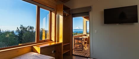 Cabaña Confort, acceso para personas con movilidad reducida, vista al lago | Vista a la montaña