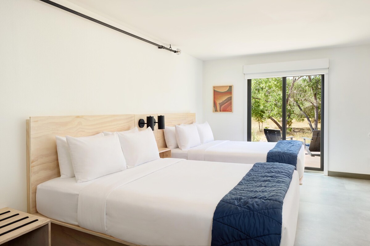 Room, Multiple Beds, Accessible, Balcony (Mobility & Hearing, Roll-In Shower) | Egyptian cotton sheets, premium bedding, down comforters
