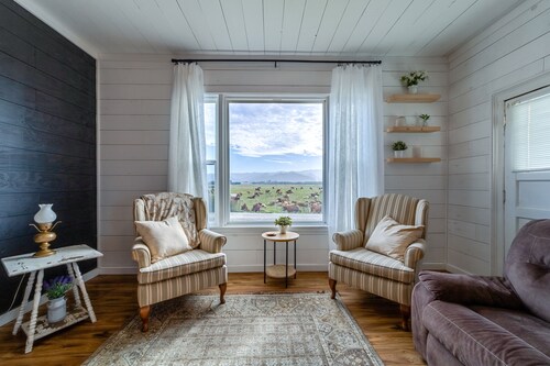 19th-century homestead on an organic dairy farm with gorgeous gardens & views