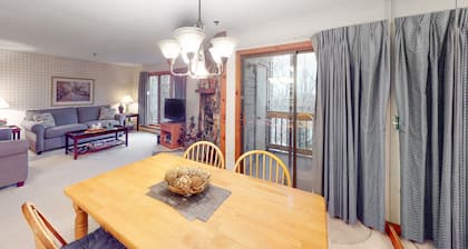 Lovely ski-in/out condo steps from ski lift with trails and amazing views